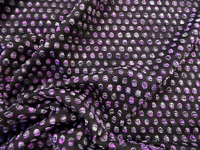 Bubble Bullet Liverpool Textured 4 Way Stretch Fabric Purple Gray Black FF34 • $2.99