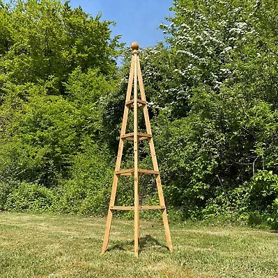 Wooden Garden Obelisk (1.5m) Pyramid Climbing Plant Support Trellis Frame • £32.99