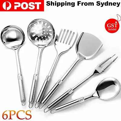 6pcs Stainless Steel Kitchen Utensil Cooking Tool Set Serving Spoon Cookware AU • $22.59