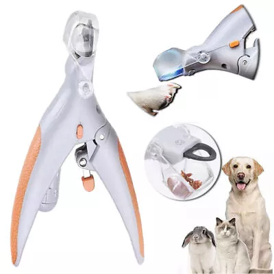 Pet Nail Clippers With LED Light Dog Cat Claw Grinder Scissor Toe Cutter Trimmer • £7.89