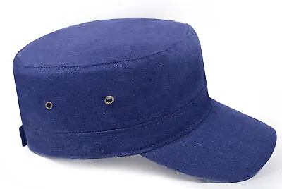 Men's Adult Military Army Cap Hat 100% Cotton NAVY BLUE One Size • £3.99