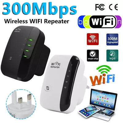 Wireless WIFI Signal Range Extender Amplifier Internet Signal Booster UK Plug • £7.89