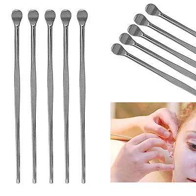 5 Pcs Stainless Steel Ear Pick Wax Curette Remover Cleaner Care Tool Earpick • £2.13