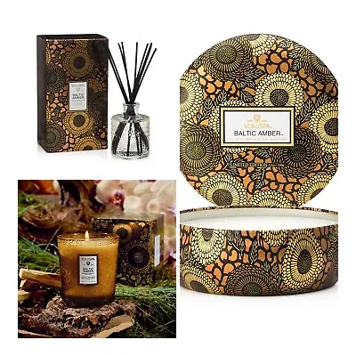 Voluspa Baltic Amber Reed Differ / Classic Candle / 3 Wick Tin Candle • $90.99