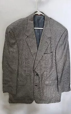 Nordstrom Blazer Men's 44R Gray 100% Cashmere Houndstooth • $39