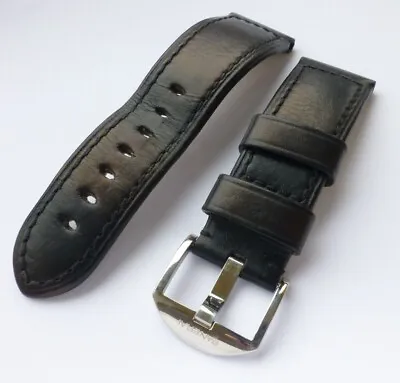 Genuine Panerai OEM Black Leather Strap With Panerai Pin Buckle 24 Mm • £150