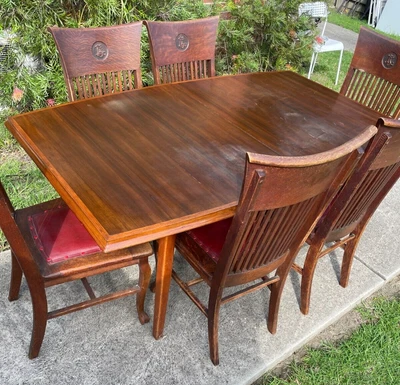 $110 • Buy Antique Dining Table And Chairs - Extendable. Good Condition, Original