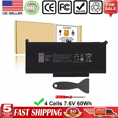 F3YGT Battery For Dell Latitude 12 7280 7290 13 7380 7390 14 7480 7490 60Wh 7.6V • $20.49