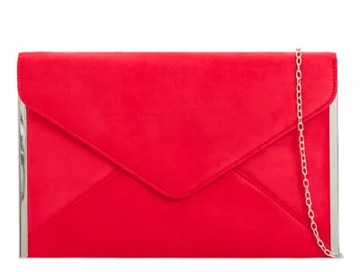 £12.50 • Buy Women Ladies Faux Suede Envelope Clutch Bag Prom Evening Purse Party Bag Handbag