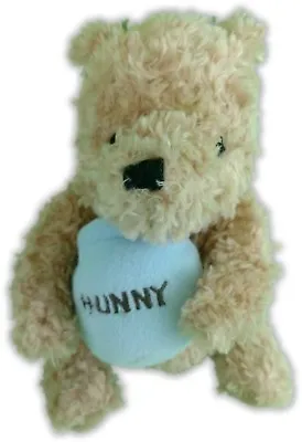 8  Classic Pooh  Brown Tan Musical Winnie The Pooh Blue Hunny Pot Plush  59-3 • $11.99