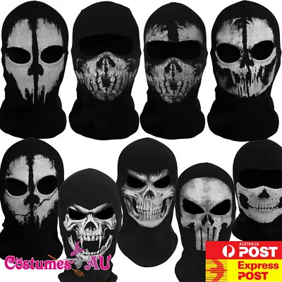 Ghost Skull Balaclava Skeleton Full Face Mask CS Games Cosplay Halloween Costume • $16.14