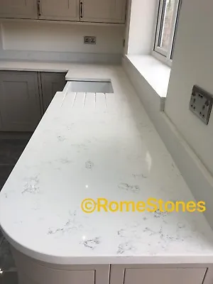 White Cararra  Quartz And Marble Kitchen WORKTOPS  All Colour Available • £1