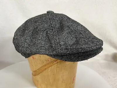 H&M Gray English Tweed Wool Flat Hat Newsboy Cabbie Cap Pre Owned Free Shipping • $21.12