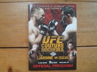 2009 UFC 102  Portland OR Official Program Couture Vs Nogueira Jardine Vs Silva • $111.11