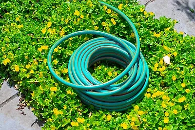 Garden Hose Pipe Reel Reinforced 4-LAYER Outdoor HOSEPIPE Green Budget Watering • £4.79