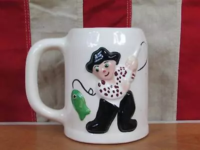 Vintage Pfaltzgraff Pottery Co. Muggsy Mug Rodney Reel Fishing Jessop YorkPA. • $58.65