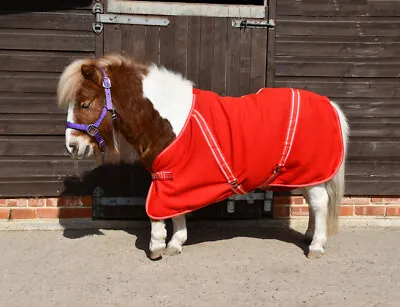 Rhinegold Mini Comfey Fleece Horse Rug | Red  | Std Neck | 3'6 -4'3  • £20.95