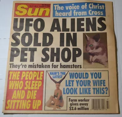 Sun November 23 1993 UFO Aliens In Pet Shop Satanic Hair Horns - 062023JENON • $23.10