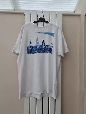 £6 • Buy James Pringle, Mens, White, T-Shirt, Boats, Sea. Size Large, Preowned,  Cotton. 