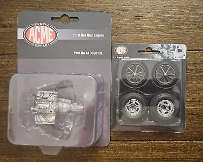 ACME 1:18 Engine + ACME Wheel & Tire Set A1805013E A1800102 • $35.99