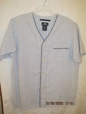 $5 • Buy Stafford Men's 2-Piece Blue Checkered Short Sleeve, Shorts Pajamas Cotton/poly
