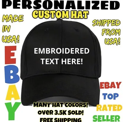 CUSTOM PERSONALIZED Multi Color Embroidered Baseball Hats Caps EMBROIDERED • $17.85