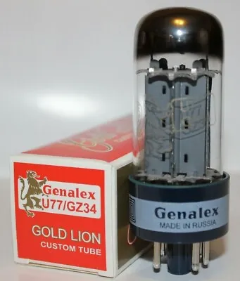 $70 • Buy 1 X Genalex Gold Lion U77 / GZ34 / 5AR4 Rectifier Tube, Brand NEW In Box