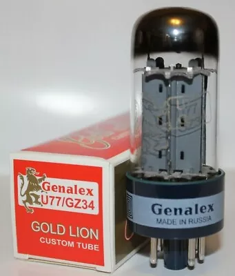 1 X Genalex Gold Lion U77 / GZ34 / 5AR4 Rectifier Tube Brand NEW In Box • $54.83