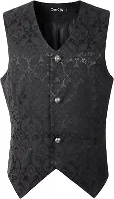Mens Gothic Vest Waistcoat Steampunk Victorian • $82.43