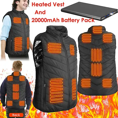 Electric Heated Vest Unisex Heating Jacket Or 20000mAh USB Battery Pack Portable • $31.66