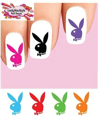 Waterslide Nail Decals Set Of 48 - Colorful Playboy Bunny Assorted • $3.95