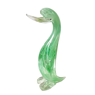 RARE Murano Venetian Hsndmade Blown Glass Green Penguin 8  Art Glass Figurine • $4.99