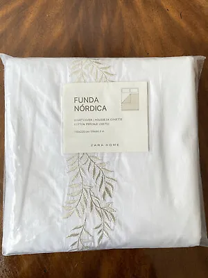 $99 • Buy Brand New- Zara Home Twin Size Duvet Cover -  Cotton / Percale - Embroidered