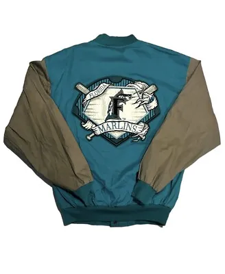 Vintage 90s MLB Florida Marlins Starter Varsity Jacket Sz L VTG RARE BASEBALL • $120