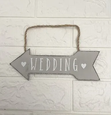 £3.99 • Buy Wooden Wedding Arrow Sign | Wedding This Way Sign 