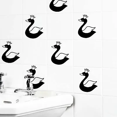 £7.50 • Buy Colorful Swan Tile Wall Sticker For Bathroom, Tile Transfer, Bathroom Sticker