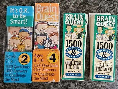 BRAIN QUEST Lot Of 3 Sets Ages 7-8 + 9-10 Educational Games Questions &Answers • $14.99