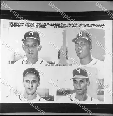 1957 Milwaukee Braves Team Medium Frame Negative - Jim Rowe Archive R816 • $10