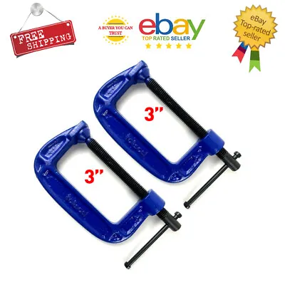 2Pc G Clamp Set 3  (75mm) Heavy Duty Screw G-Clamps For Wood & Metal Work • £9.99