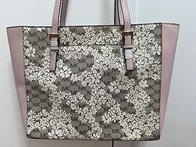 Michael Kors Flower Monogram Faux Leather Travel Tote Bag Blush • $148