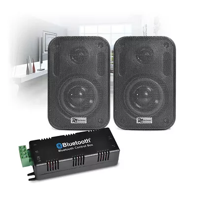 Bluetooth Amplifier & Wall Speakers Smart Home Audio Wireless Stereo HiFi Black • £80.99