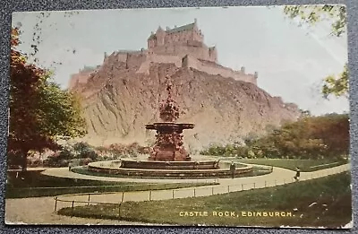 Antique Postcard Castle Rock Edinburgh Posted 1904 • £0.75