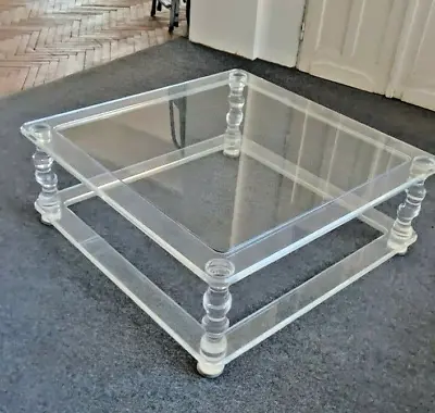 Coffee Table In Lucite Structure And Glass By The French House Maison Romeo • $6600