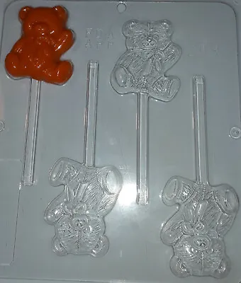 Teddy Bear Waving Chocolate Lollipop Mould  4 Cavity  • £5.75