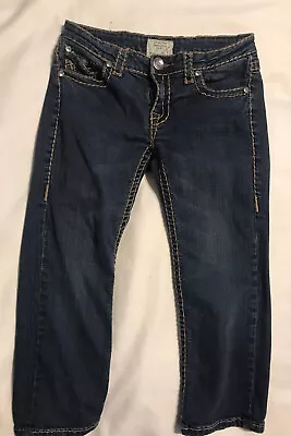 LA Idol Slim Straight Girls Blue Medium Wash Denim Low Rise Jeans Sz 7 • $9