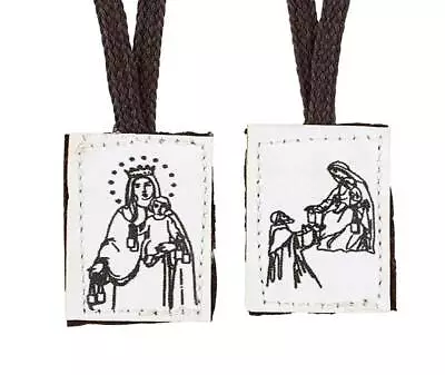 Our Lady Of Mount Carmel St. Simon Stock Vintage Mini Wool Backed Scapular  • $2.50