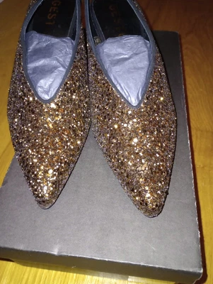 £24.99 • Buy Beautiful Bronze Sequin Shoes, Size5, Euro 38, Worn Once, Excellent Condition.
