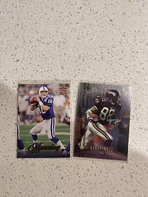 1998 Topps Finest #135 Randy Moss Rookie With Protector 2007 Peyton Manning Lot • $17.99