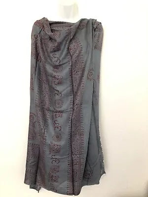 Om Hippie Yoga Meditation Prayer Gray Shawl Cotton Large Scarf Nepal Handmade • $16