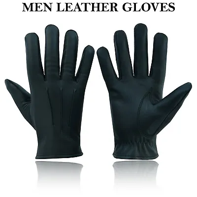 100% Goat Skin Leather Gloves Police Military Forces Uniform Chauffeur Goatskin • £9.99